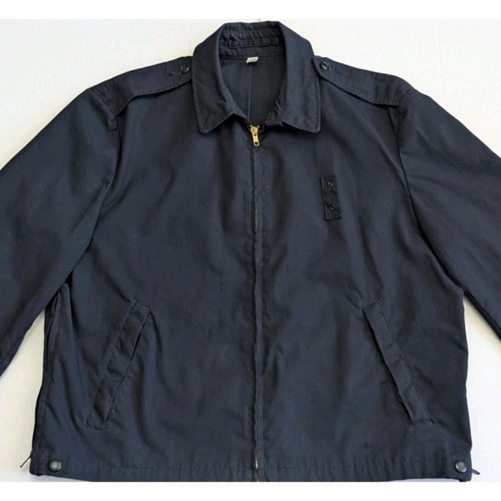 Vintage Blauer Blue Work Uniform Military Jacket Side Seam Zip Epaulettes Sz 42R